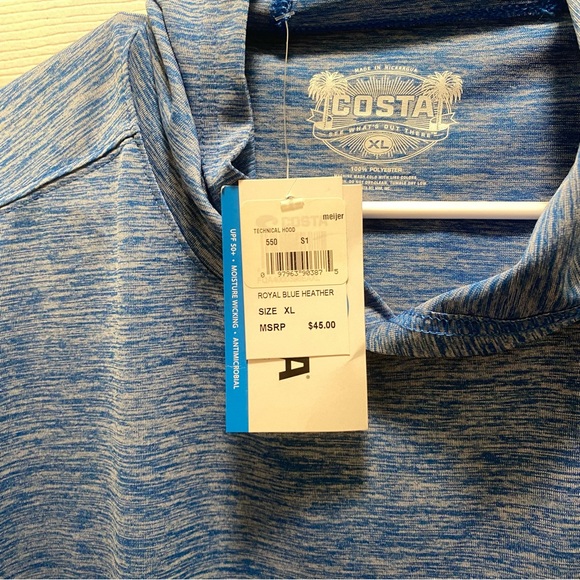 Carhartt mens royal blue heather long sleeve hooded relaxed long sleeve shirt - Picture 2 of 3